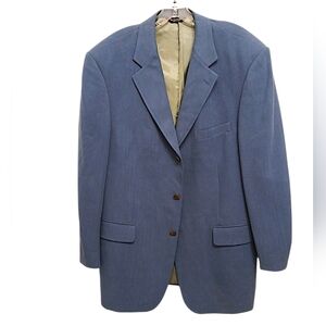 Rare Coconut Grove 100% SILK Blazer Sports Coat 42 Cornflower Blue Dinner Jacket